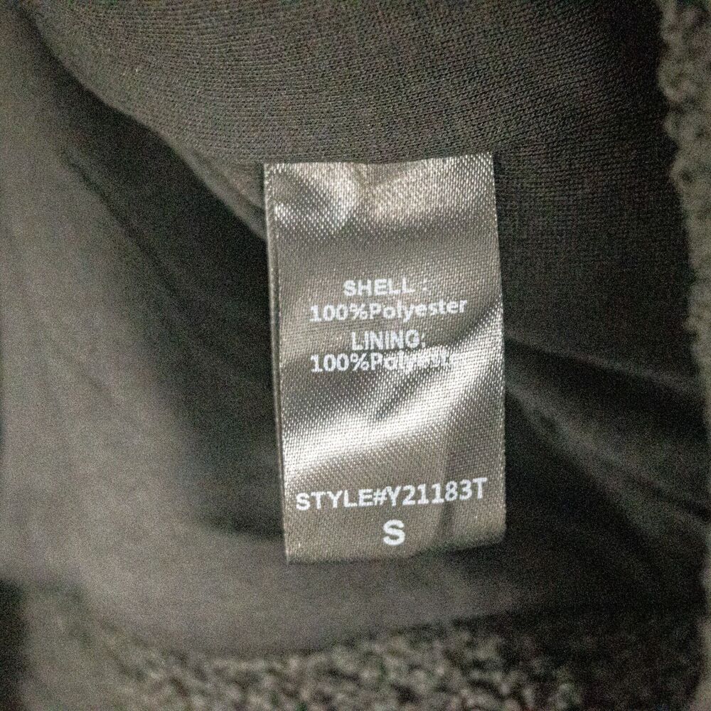 TUCKERNUCK Black Teddy Fleece Rollins Funnel Neck Sweater Sz Small - Picture 7 of 8